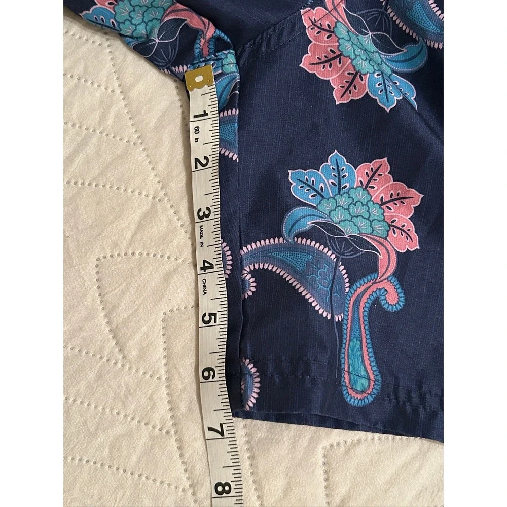 Original Use Mens Floral Paisley Swim Trunks‎ Navy Blue Pink Teal Size Medium